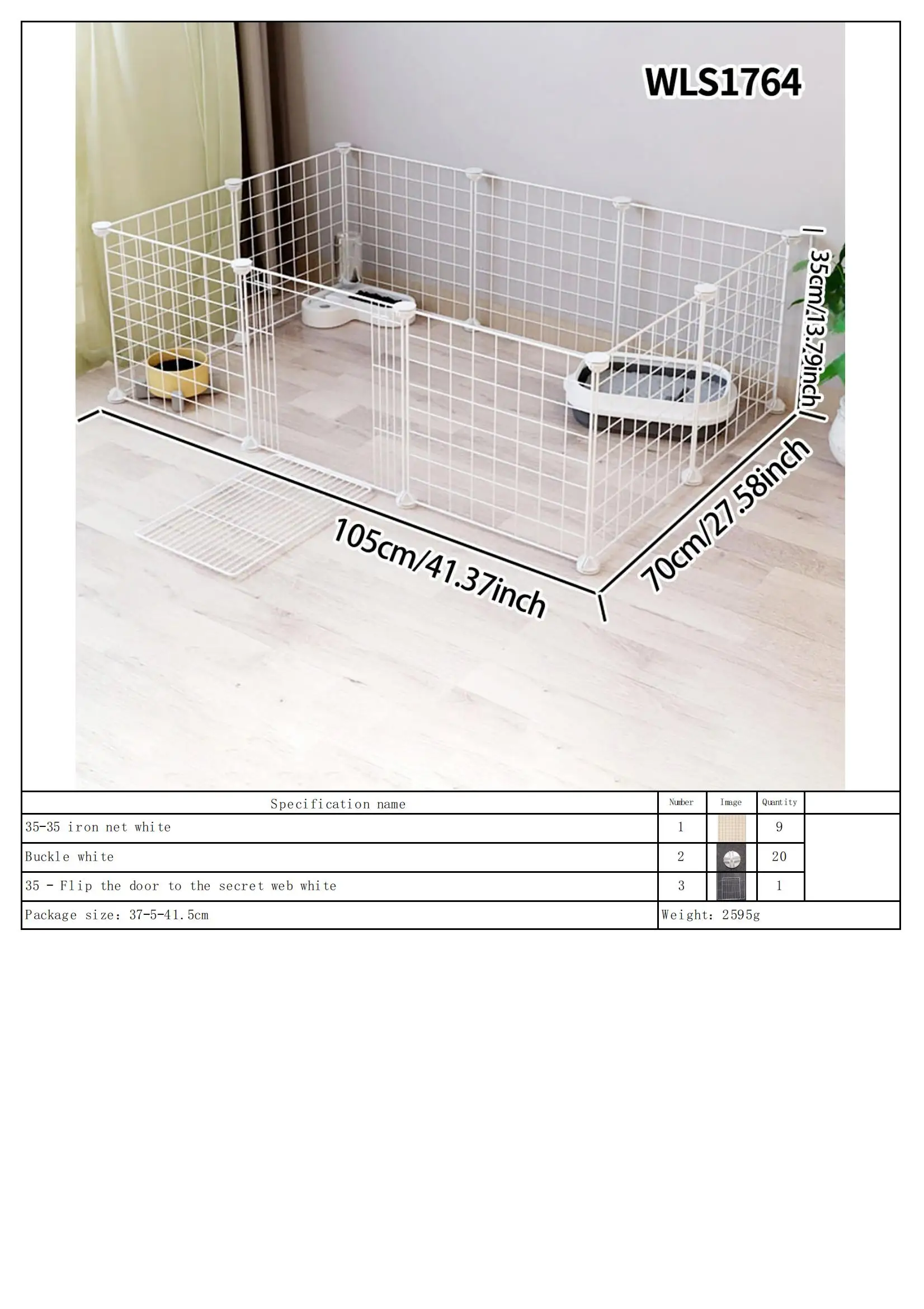 سياج الحيوانات الأليفة الداخلي مع بوابة شبكية حديد...