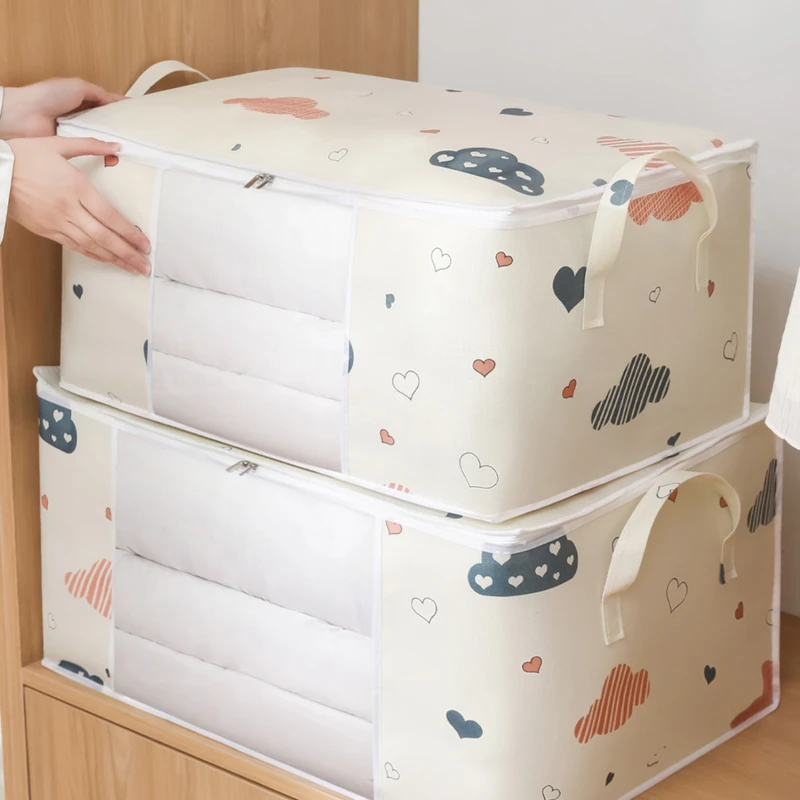 

Quilt Storage Bag Waterproof Large Capacity Blanket Sorting Bags Dustproof Closet Organizer Boxes Under-Bed Household Storage