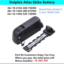 Batterie bici elettriche 36V/48V/52V 250w 500w 750w 1000w originali Dolphin Atlas 10Ah 14Ah 15Ah 17.5Ah 20Ah batteria Ebike
