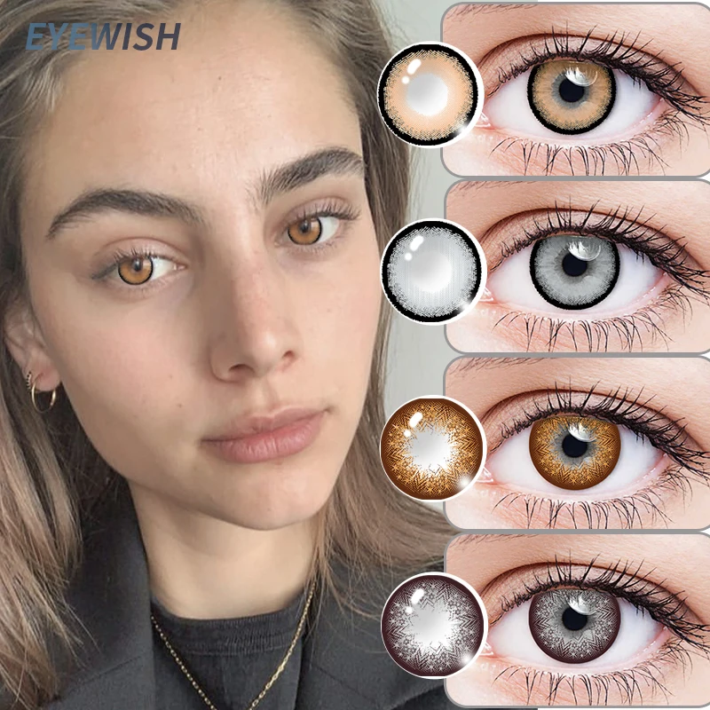 

OVOLOOK Color Contact lenses with diopters for Correct Myopia Eye Makeup Pupil Beauty Cosmetics lenses 2pcs Yearly Use