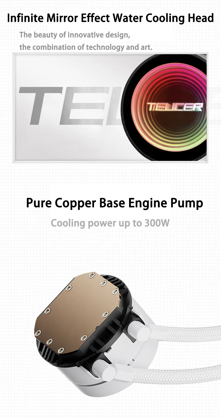 WF-360 CPU Cooler, 3 x 120 mm Water Cooling Radiator, PWM Pump, ARGB Fan, AMD AM