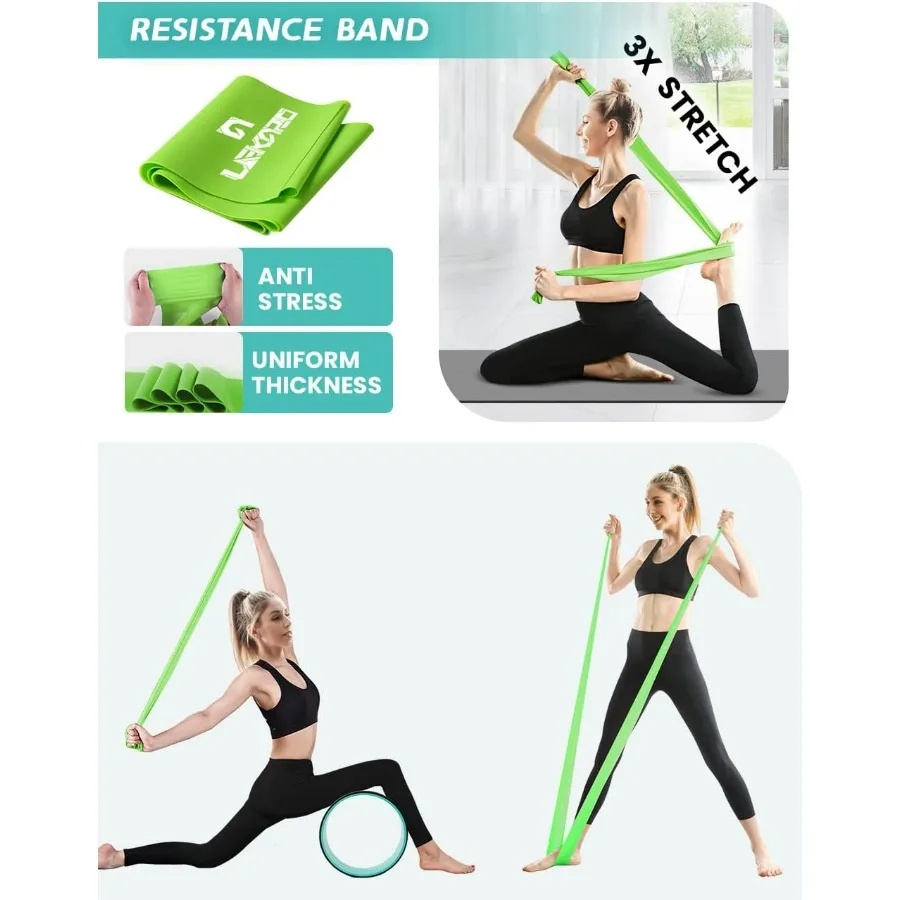Yoga Wheel Set of 3, Back Roller for Back Pain Relief, Stretching, Multifunctional Back Wheel Improve Flexibility, Strength & Ba