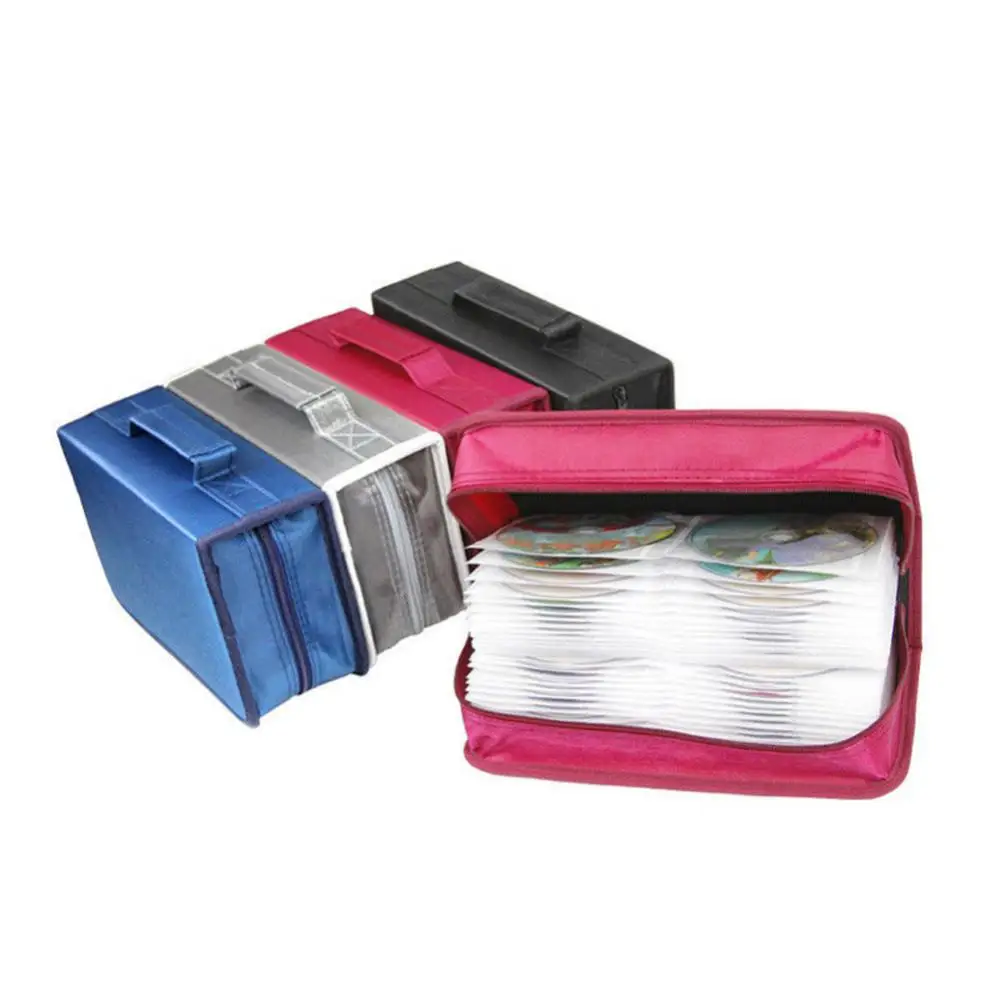 128 Discs DVD CD Holder Dustproof Storage Bags Zipper Album Storage Case Wallet Carrying Bag Organizer Storage Bag