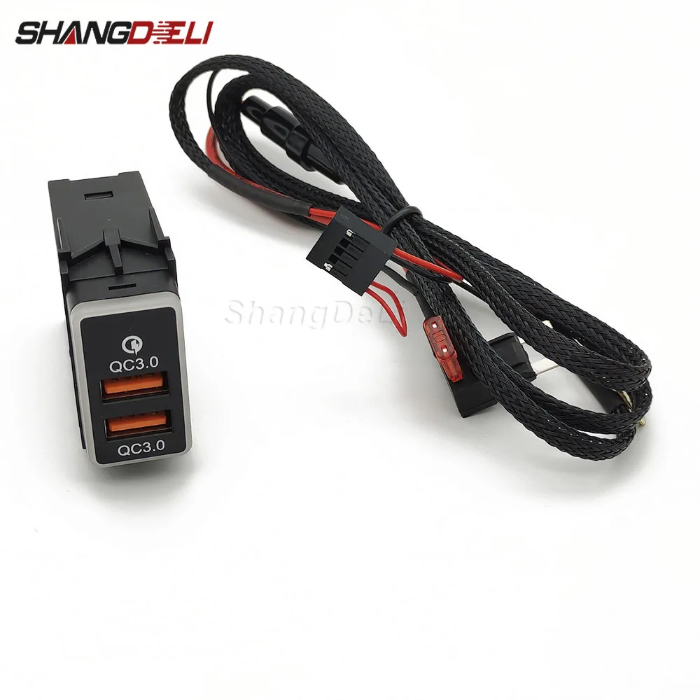 

Автомобильное зарядное устройство с 2 USB-портами, 5 В, 2,1 А и QC3.0