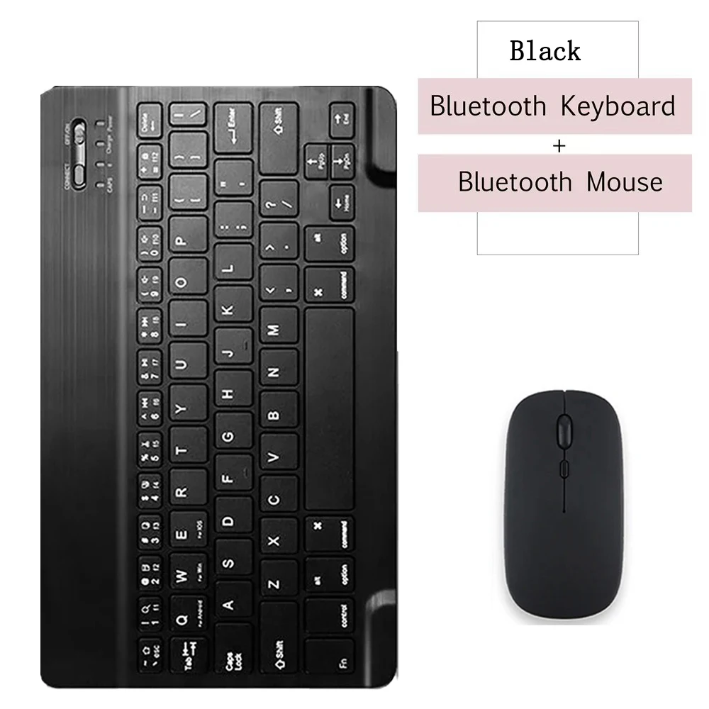 Compact 10-Inch Wireless Bluetooth Keyboard and Mouse Set for Tablets and Smartphones