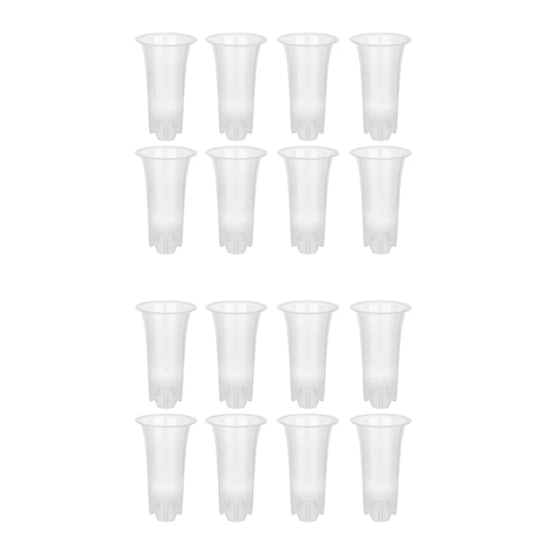 

HOT-5 Inch 16Pcs Clear Flower Pot Planter Plastic Orchid Pot With Holes Tall Plant Pots For Home Flower Shop Decoration