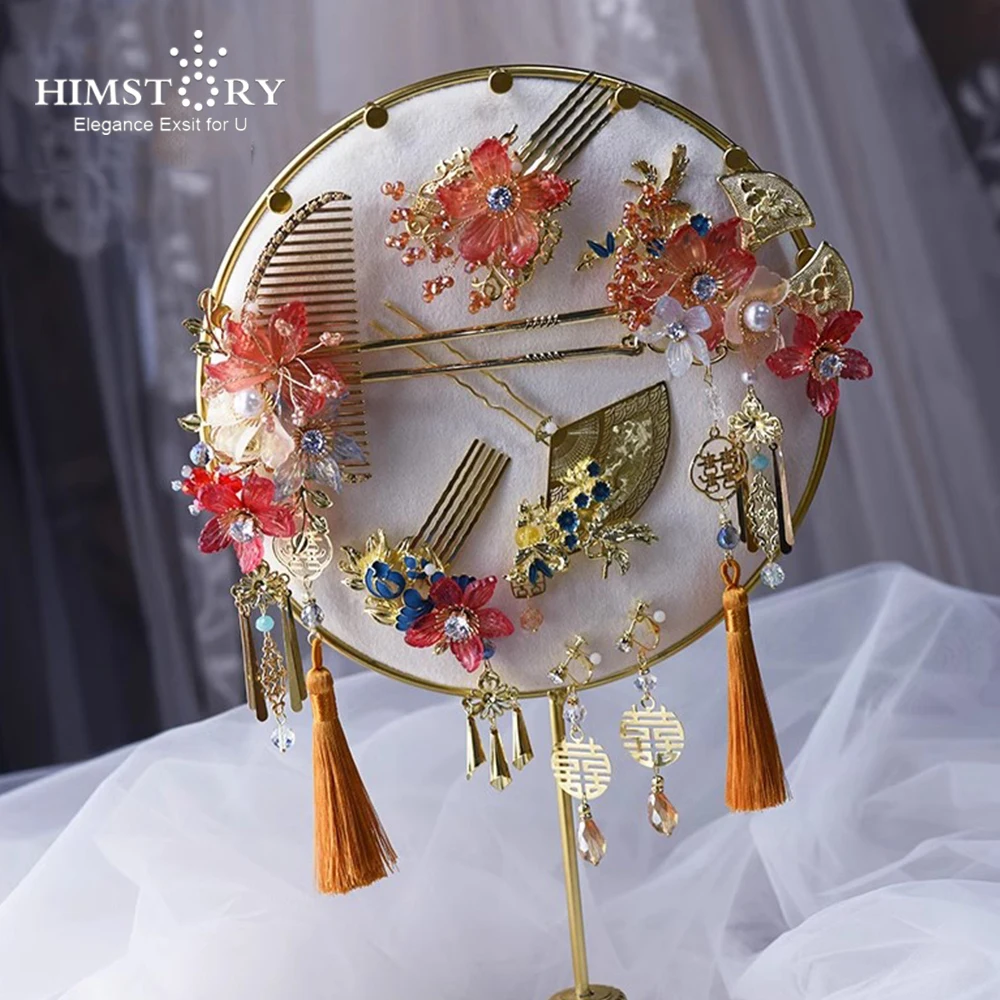 Himstory Red Queen Princess Accessori Per Capelli Royal Lady Copricapo Da Sposa Classico Cinese Bride Xiuhe Accessori Per Capelli