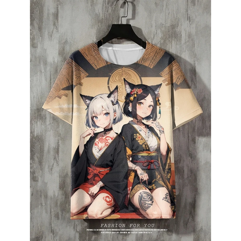 

Anime Men's T-Shirt Retro Street Short Sleeved T Shirt For Men Casual 3d Print Summer Top Breathable Loose Men's Clothing