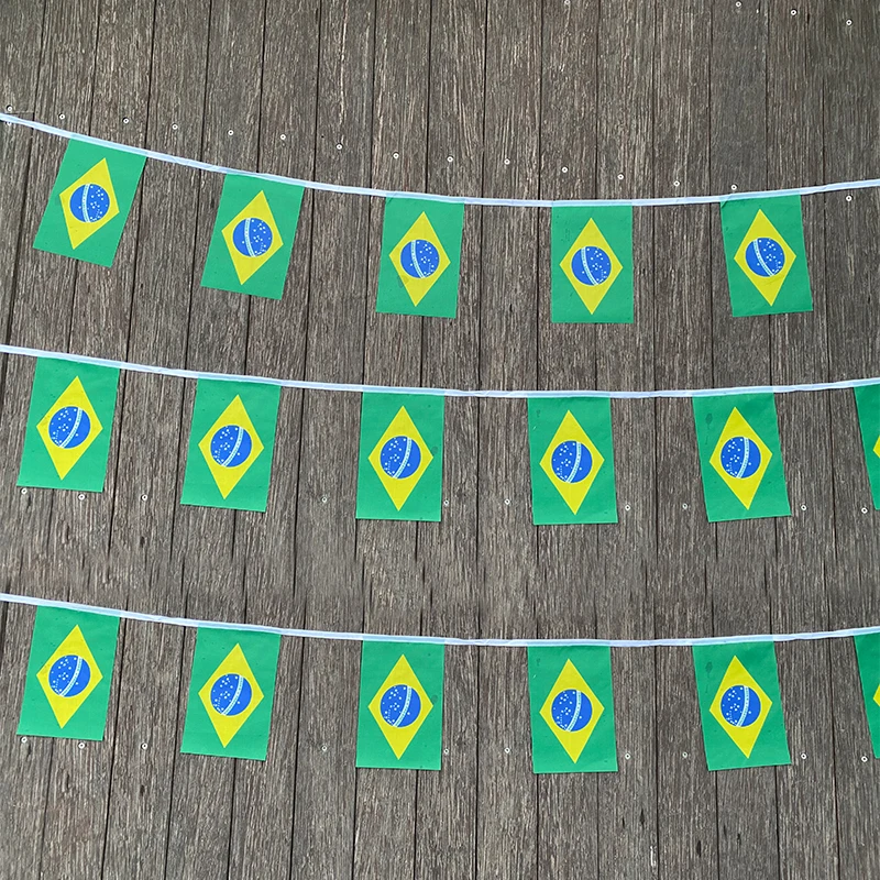 xvggdg 20pcs/set Brazil bunting flags Pennant String Banner Buntings Festival Party Holiday