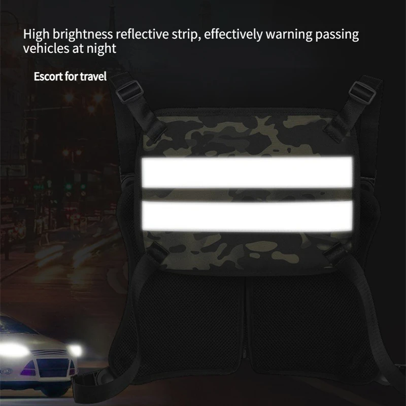 Tactical Vest Bag, Outdoor Multifunctional Reflective Cycling Bag, For Cycling, Mountaineering Training Sports Backpack