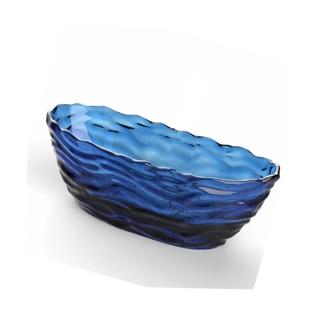 1750x785x640mm Oval Resin Ripple Bathtub Freestanding Floor Mounted Navy Blue Tansparent Tub BV001-3 6