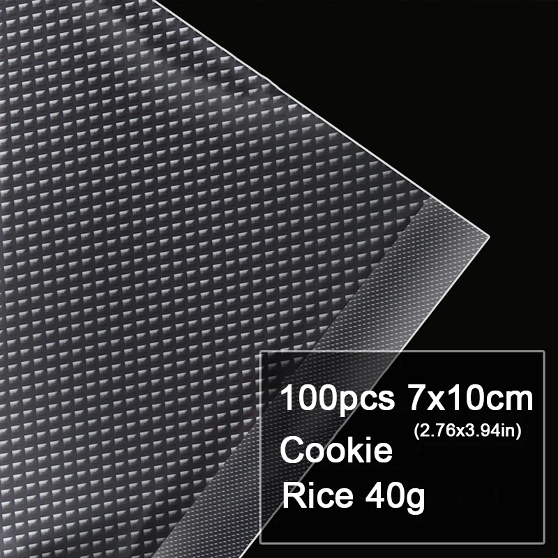 100 pçs/lote aferidor do vácuo saco de armazenamento de plástico para máquina de selagem a vácuo para pacote de poupança de alimentos rolos de embalagem empacotador sacos de vedação