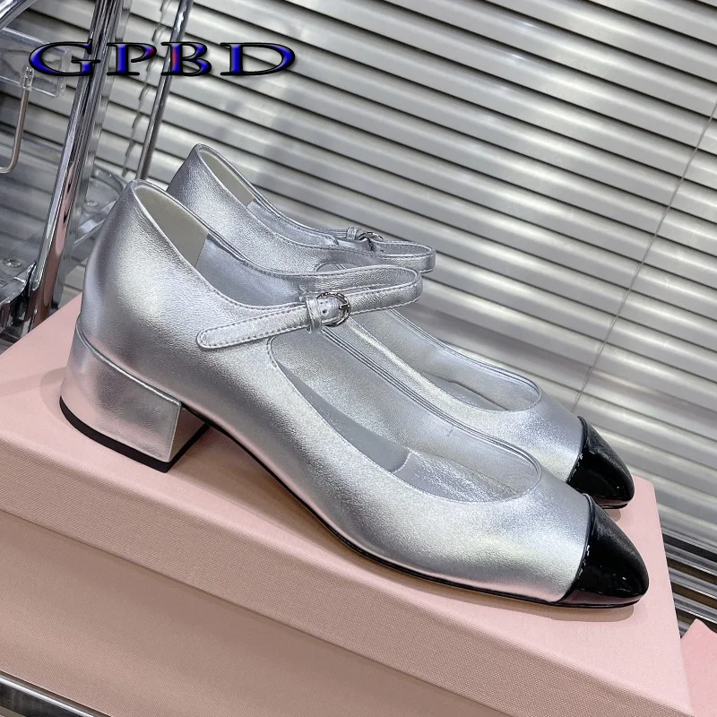 

GPBD Best Quality Women Mary Jane Shoe Designer Handmade Women's Shoes Casual Fashion Real Leather Ladies Ballet Shoes Elegant