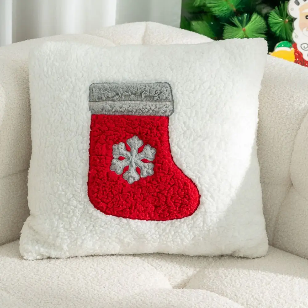 Home Decor Plush Christmas Pillowcase Square Soft Throw Pillowcover 45CM Santa Claus Cushion Cover Sofa/Bed