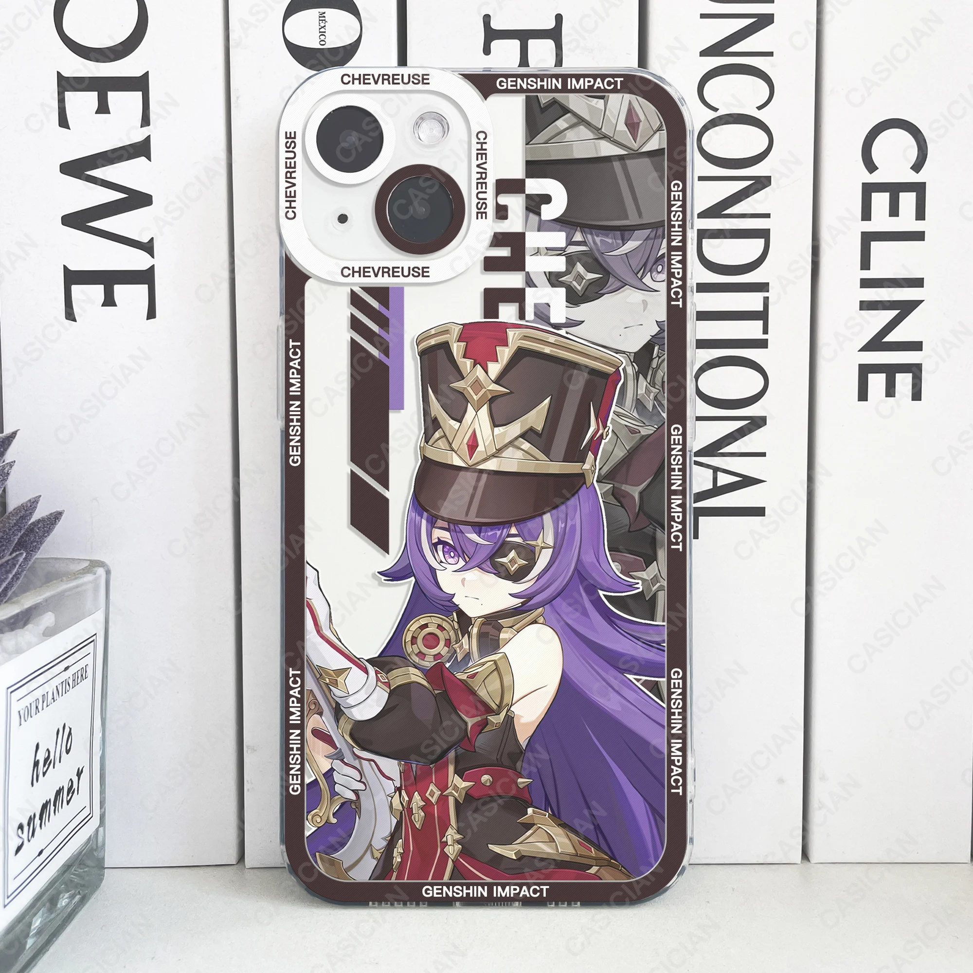 thumbnail image 1 of Funda Genshin Impact Furina Charlotte Neuvillette Lyney Wriothesley NAVIA para iPhone 15 Pro Max 14 Plus 13 Mini 12 11, cubierta suave, 1 of 5