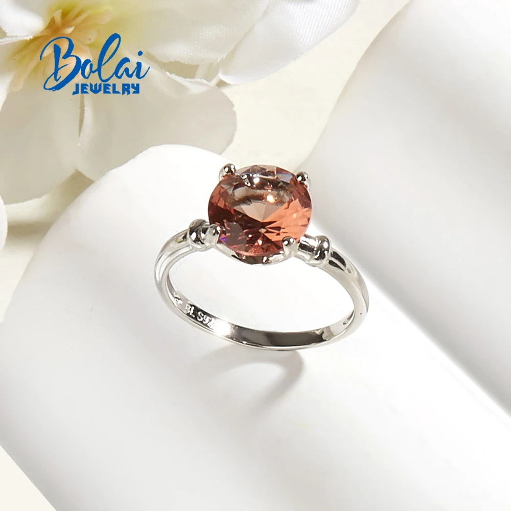 925 Sterling Silver Ring with Color Diaspore Zultanite Round 10mm Created Gemstone Fine Jewelry for Women Daily Wear Nice Gift