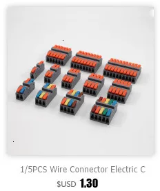 Description Picture 4 of itemWire Connectors 1 2 3 Pin Splitter Led Electric Push in Terminal Blocks Quick Connector Conductor Cable Junction Box 0.5-6mm²