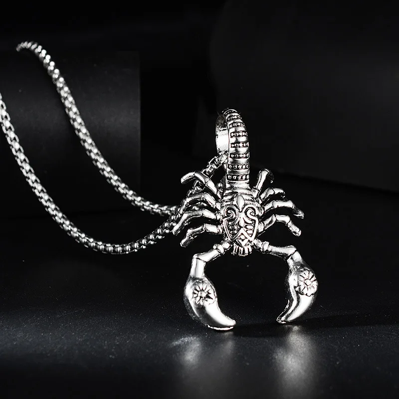 

Punk retro scorpion stainless steel pendant necklaces for men party holiday gift gothic hip hop jewelry accessories wholesale