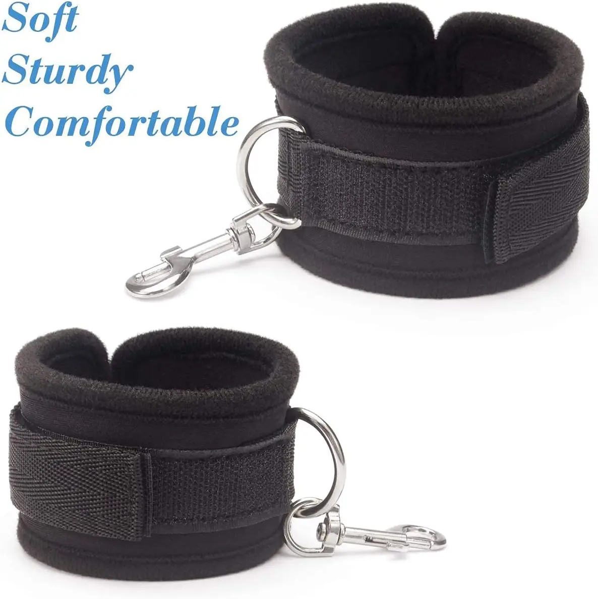 Sex Bondage BDSM Kit Bed Restraints Set Sex Toys with Hand Cuffs Ankle Cuff Bondage Collection & Blindfold & Tickler Included