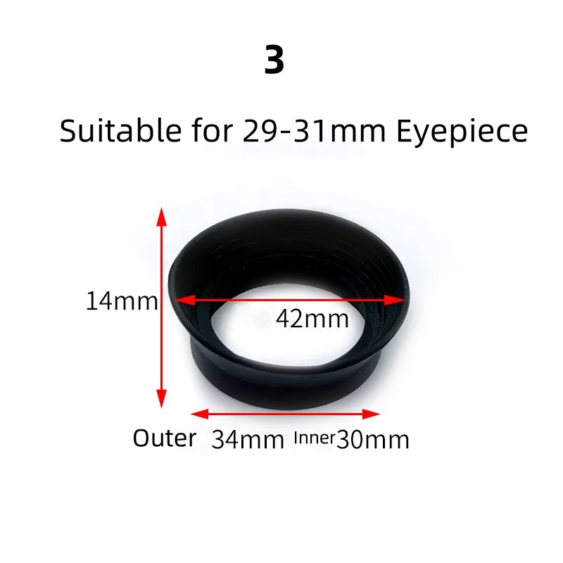 30 32mm Diameter Telescope Eyepiece Rubber Eye Shields Binoculars Eye Guards Microscope Cup Protector 29-33mm 1 Piece eye protector cups