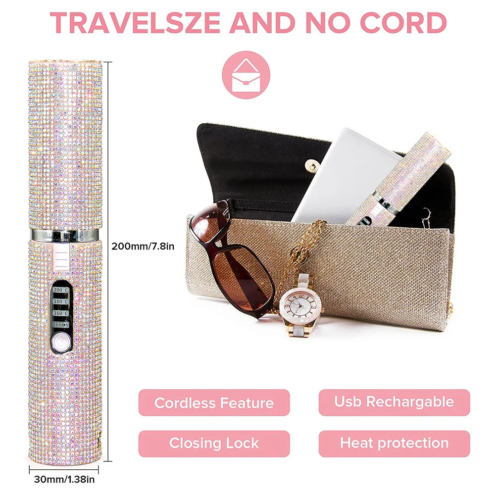 Mini Wireless Hair Straightener Charging Portable USB Hairdresser Roll Straightener Dual-purpose Drill Straightener 다이슨 4