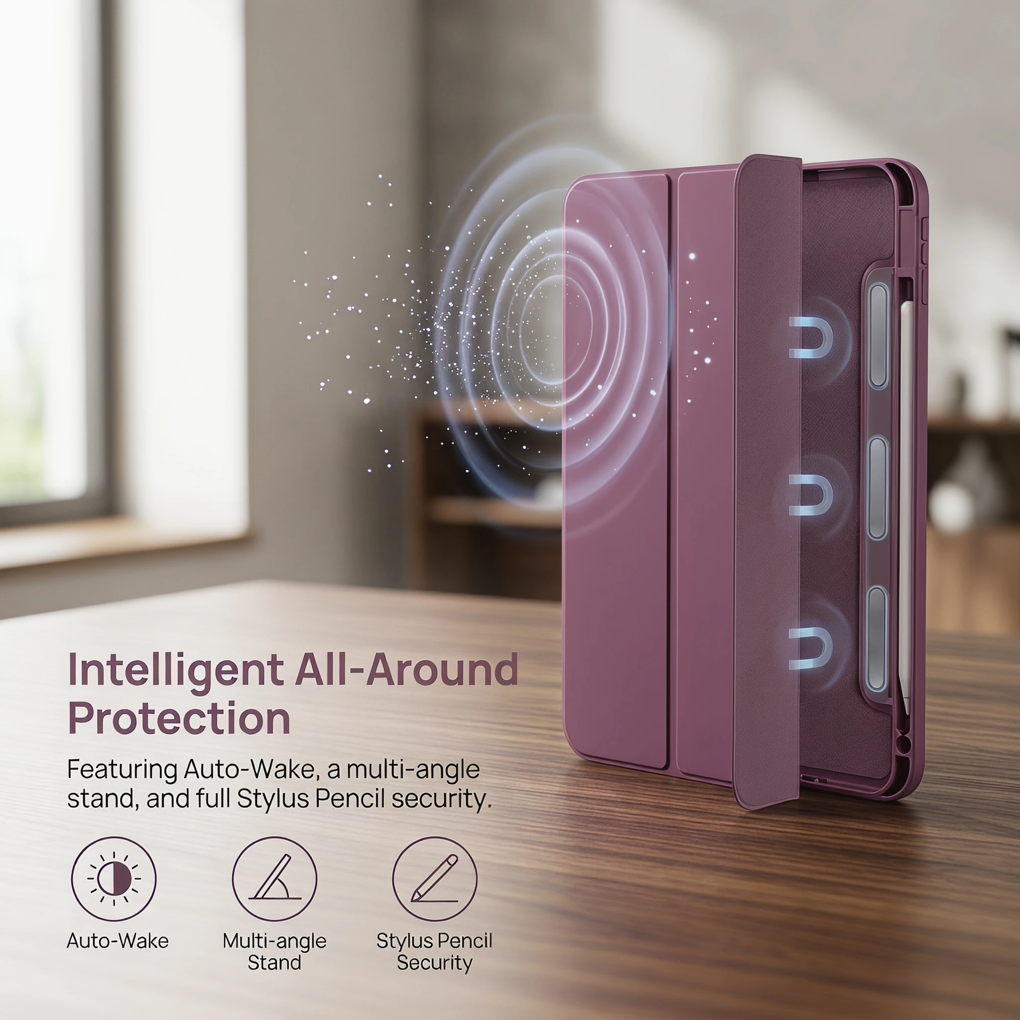 Versatile iPad Case with Pencil Holder and Hybrid Protection