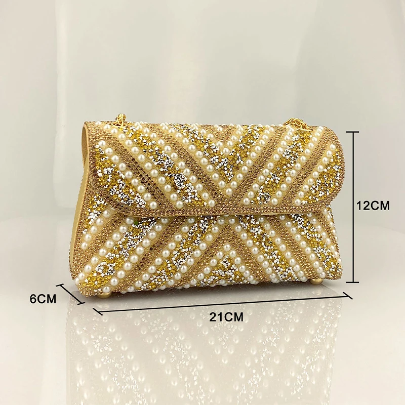 Luxury Gold Triangle Evening Handbag for Women