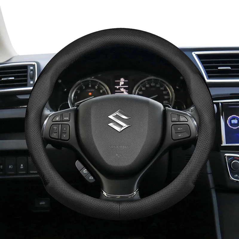 Geeignet für Suzuki, ultradünner, atmungsaktiver Leder-Lenkradbezug, geeignet für Swift 2011 Sport Sx4 Grand Vitara Ly Jimny Solio S-Cross Alto Liana Baleno 2013, Zc32S Zubehör Wagon