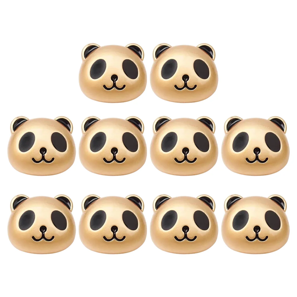 

10 Pcs Panda Head Accessories Headdress DIY Beads Craft Loose Manual Jewelry Alloy Charms