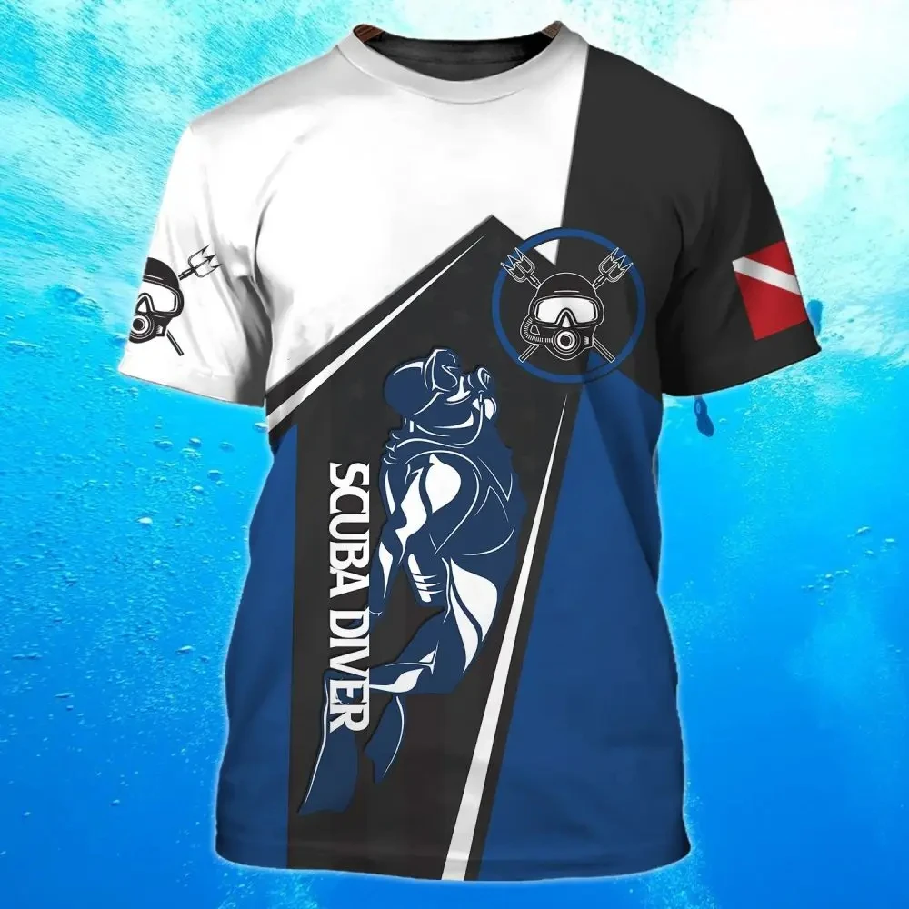Men's T-Shirt Summer Clothing Diving Printed 3d T Shirts