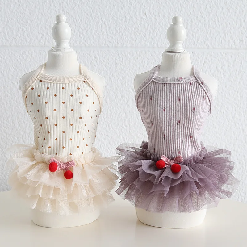 

Dogs and Cats Dress Small Flower&Dots Design Pet Puppy Shirt Spring/Summer Clothes Outfit 2 Colours