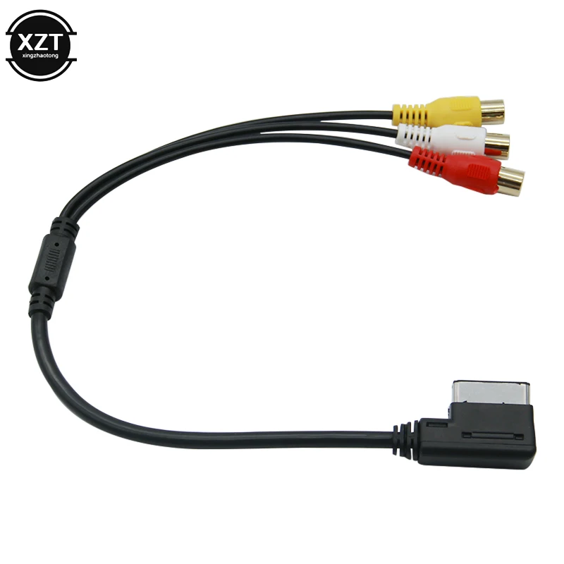1pcs For VW For Audi AMI AUX Cable Adapter A3 A4 A6 A7 A8 Q5 Q7 R8 AMI MMI RCA 3RCA DVD Video Audio Input Wire Adapter Accessory - 4