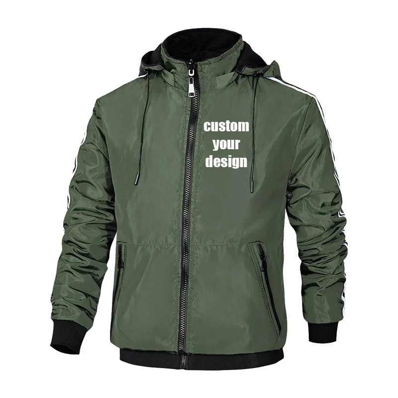 

Customized trend double-sided wearable jacket Men's outdoor clothing Windproof warm hooded jacket Fashion slim fitting business