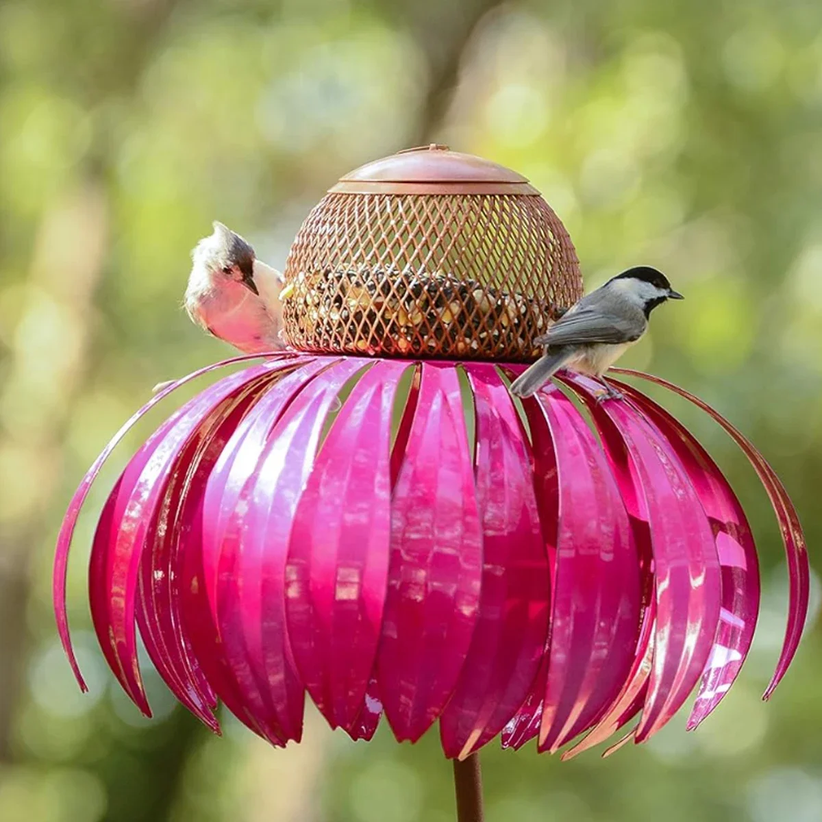 1pc Vertical Bird Feeder Anti Squirrel and Hummingbird Feeder Art Metal Flower Rack Outdoor Garden Yard Decoration bird feeder