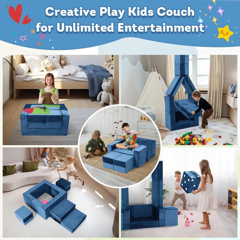7 Pcs Modular Couch, Freely Removable, Children's Sofas 4