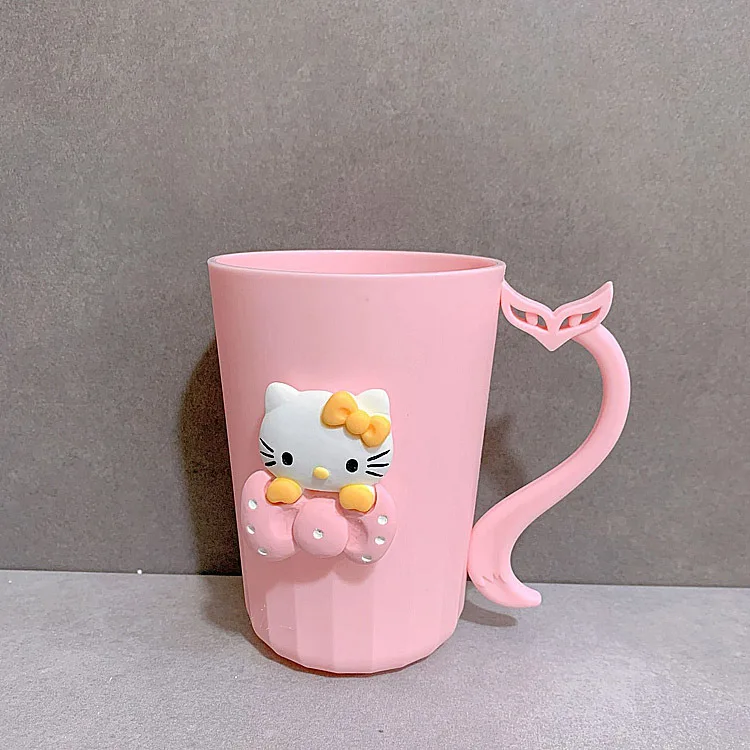 

Hello Kittys Spongebobs Stellalou Toothbrush Brush Cup Plastic Student Children Kawaii Tooth Box Portable Bathroom Accessories