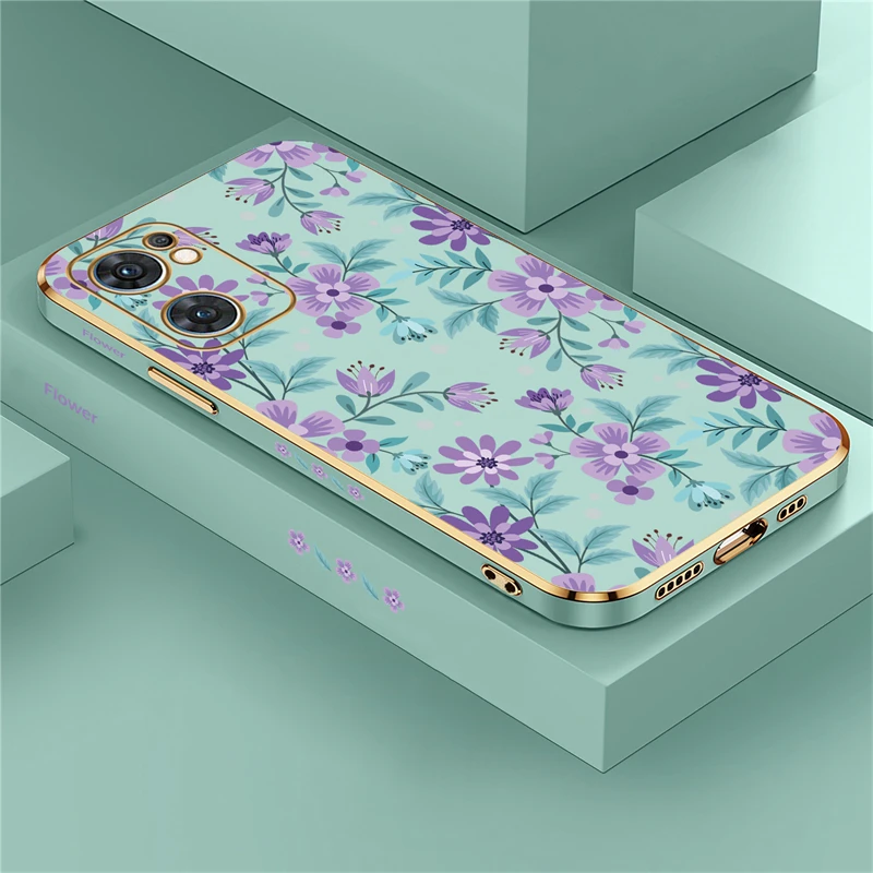Elegant Shockproof Silicone Flower Case - Premium Protective Plating Design