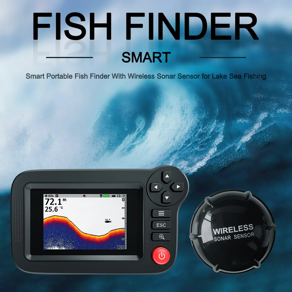Détecteur poissons intelligent 2024 7" HD - Accessoire pêche mer positionnement précis raft
