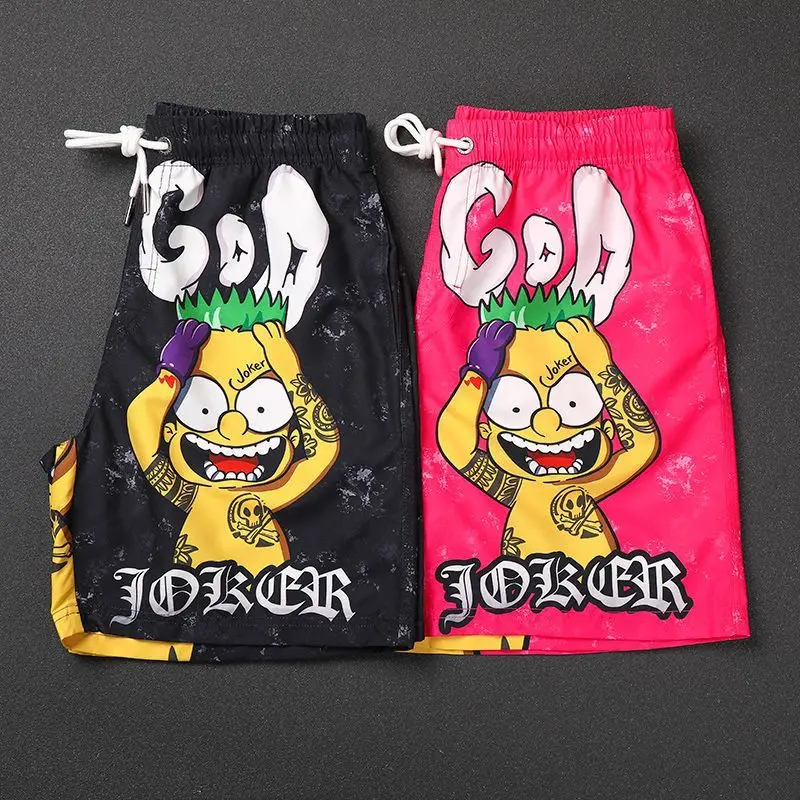 Fashion Brand Cartoon Shorts Women's Men Summer New Casual Loose Three-Dimensional High Waist Wide Leg Pants