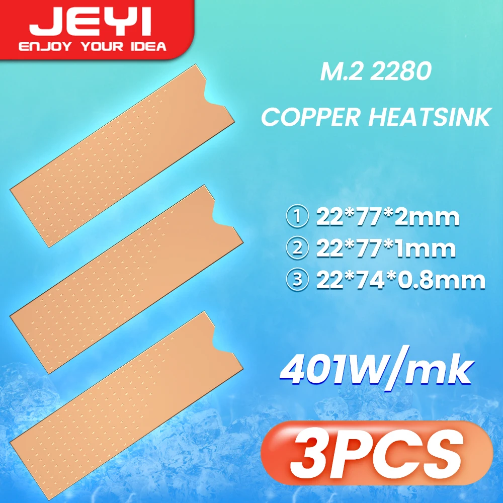 Ssd Heastink com Nano Almofadas Térmicas Dissipador de Calor de Cobre Almofada Térmica para Nvme Ngff 2280 Pcie Ssd Pcs Jeyi-m.2