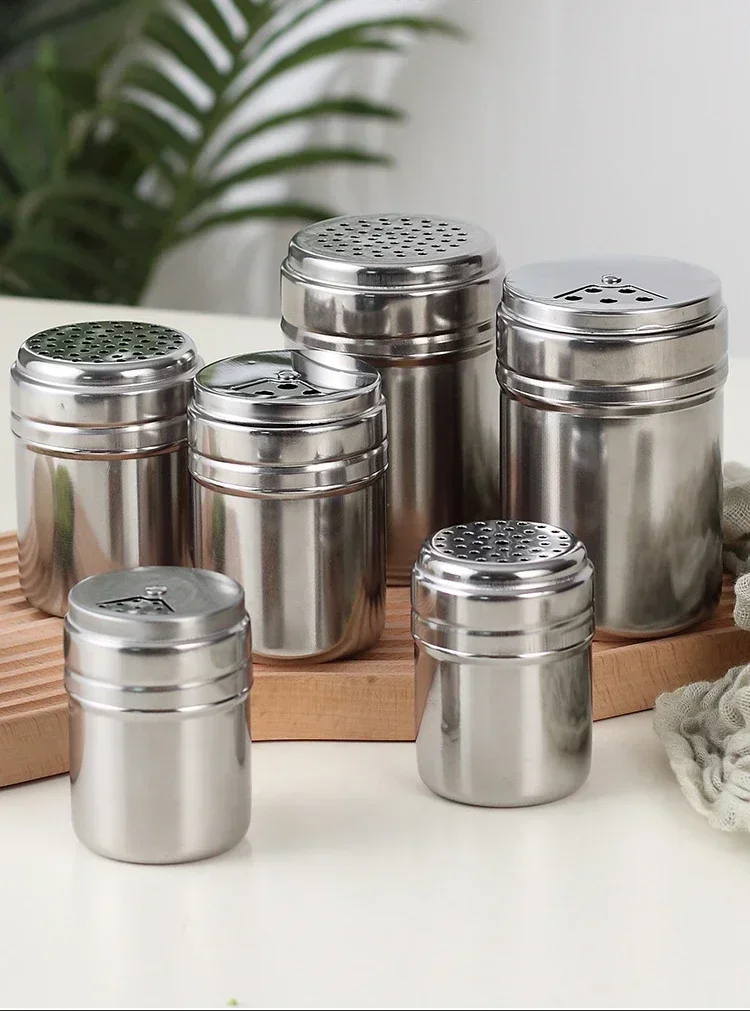 Description Picture 3 of itemSalt Sugar Bottle Rotating Cover Multi-purpose Stainless Steel Kitchen Gadgets Spice Pepper Shaker Spice Jar Seasoning Can