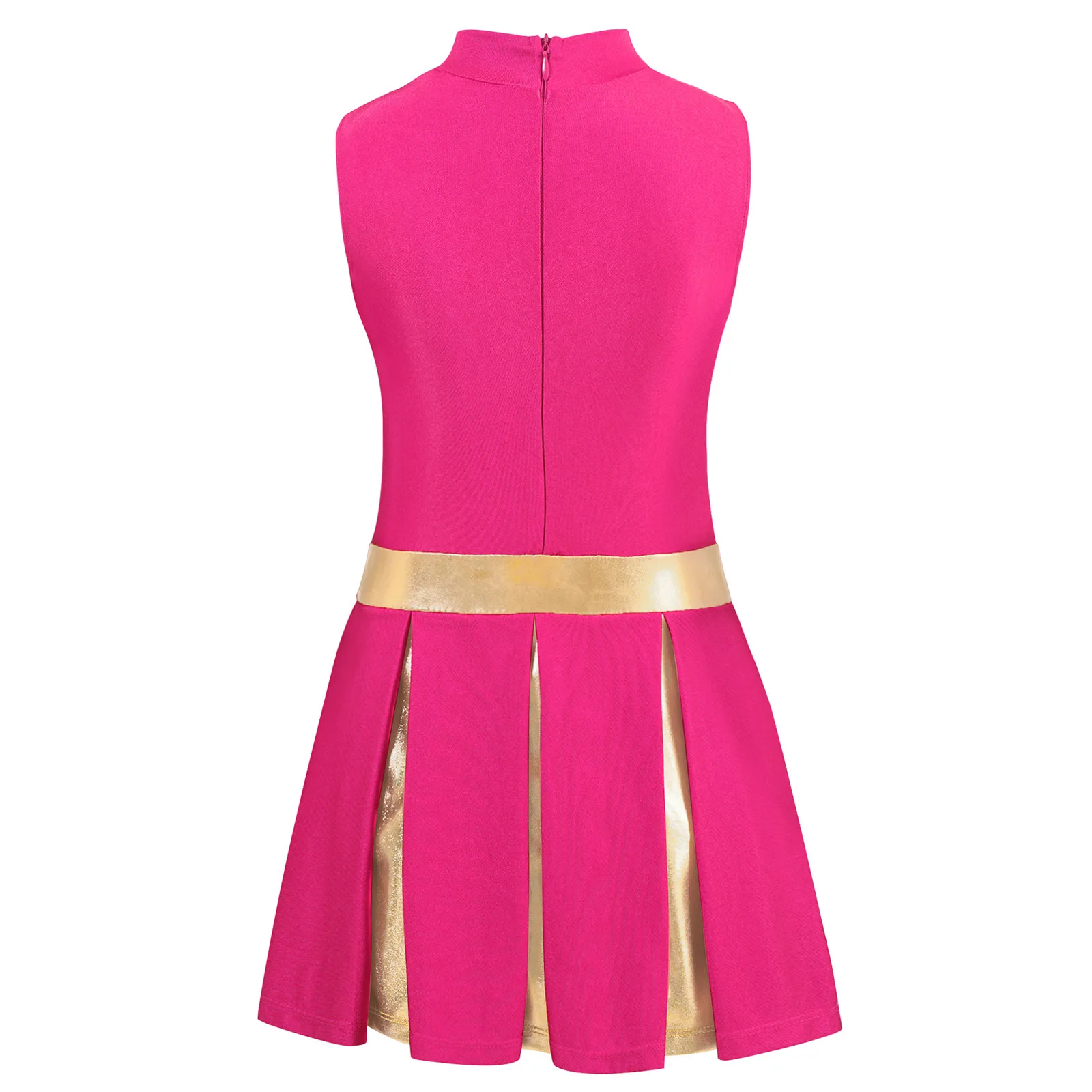 Kinder Mädchen Cheerleading Uniform Cheerleader Kostüm Schule Sport Treffen Cheer Ballett Tanz Outfits Brief Drucken Plissee Kleid – Detail 17
