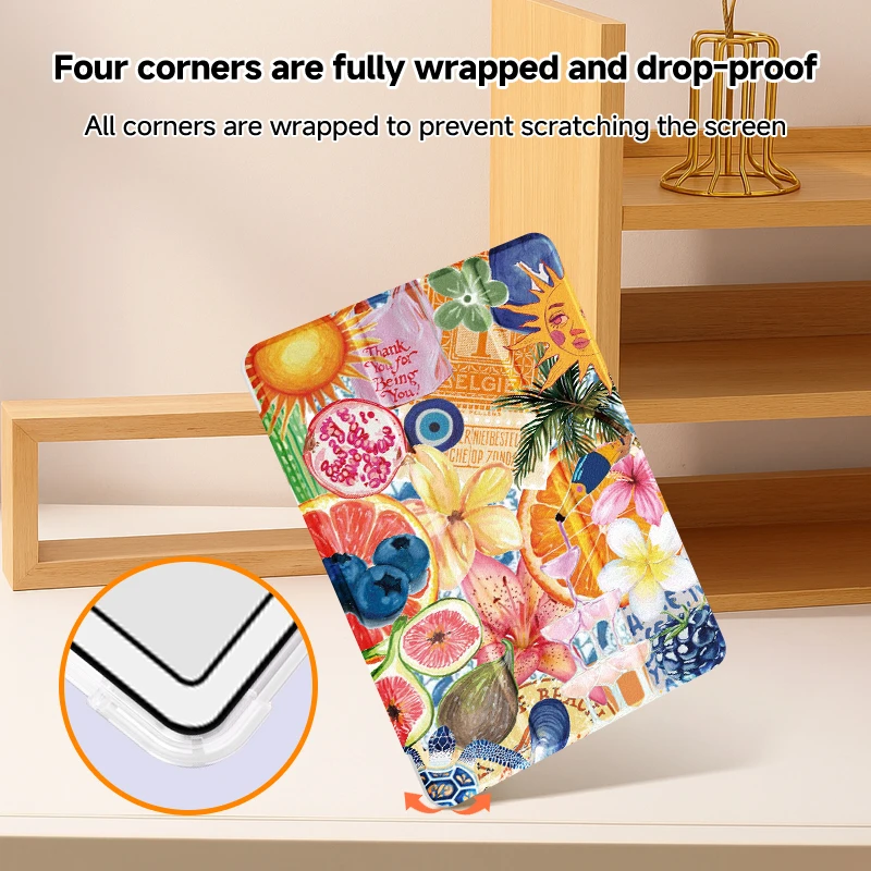 Tri-Fold Bracket Protective Tablet Cover, 8.7-12.4 Inch