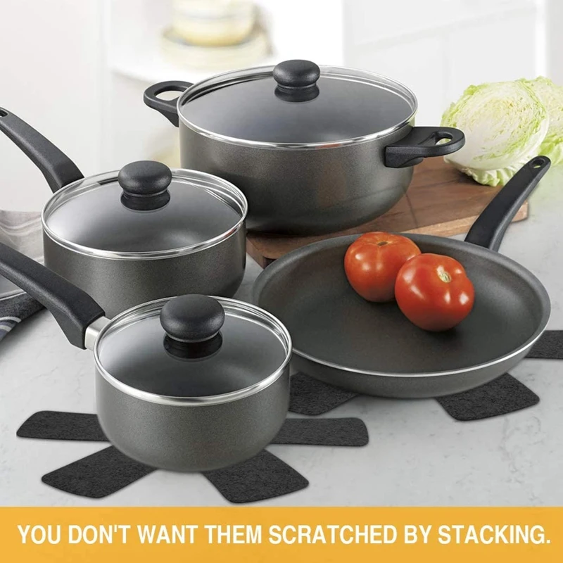 6 Felt Pot Pan Protectors for Stacking to Prevent Scratching Cookware  Accessory