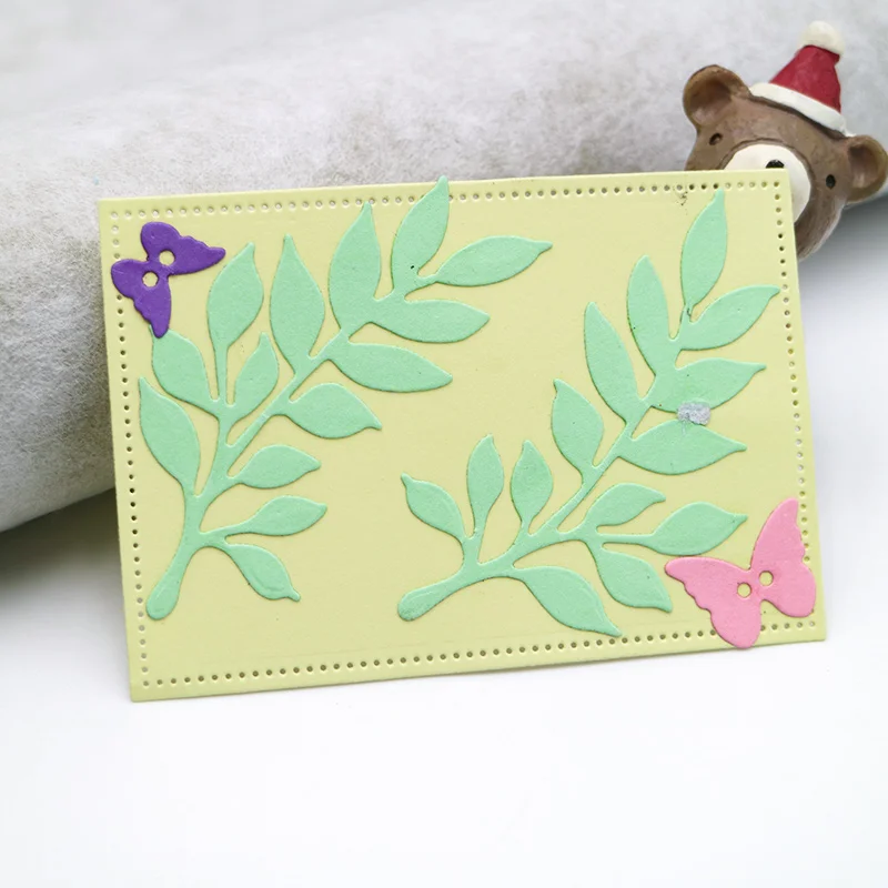 

2 Pcs Leaf Metal Cutting Dies Scrapbook DIY Decorative Album Cover Paper Cutting Embossing Craft Die Cut 2024 new arrival