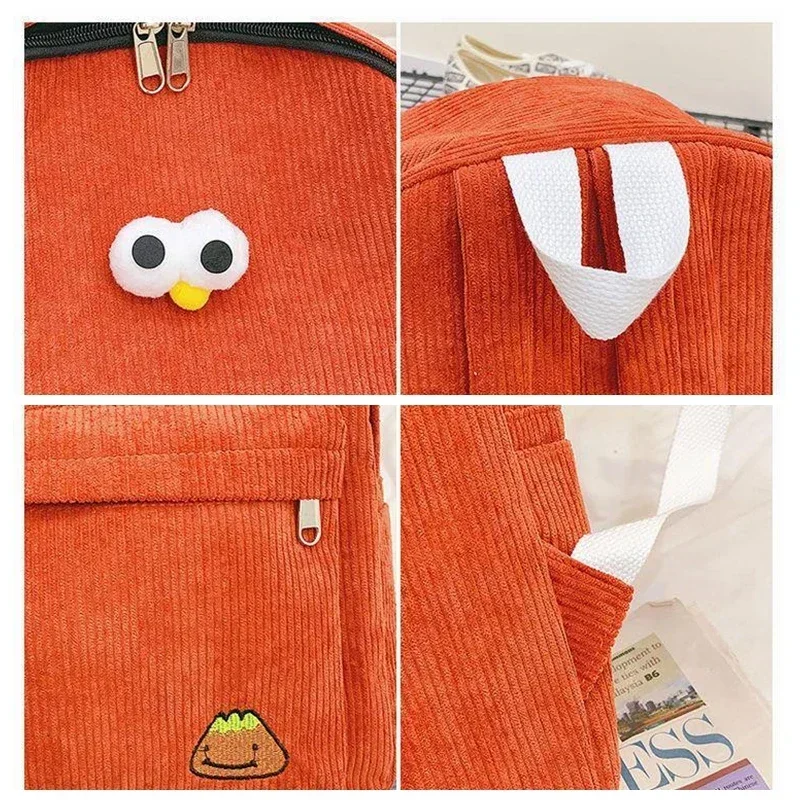 Corduroy Backpack for Women & Teens – Large Capacity Vintage School Bag, College Bookbag, High School Student Rucksack