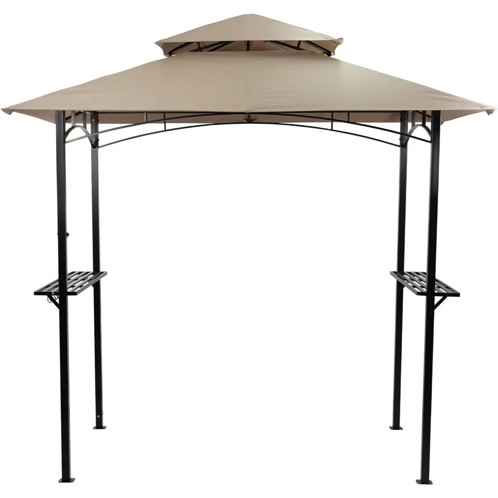 Soft Top BBQ Canopy - 8'X5' Outdoor Grill Gazebo Grill Canopy (Tent) with 4pcs Detachable LED Light 2