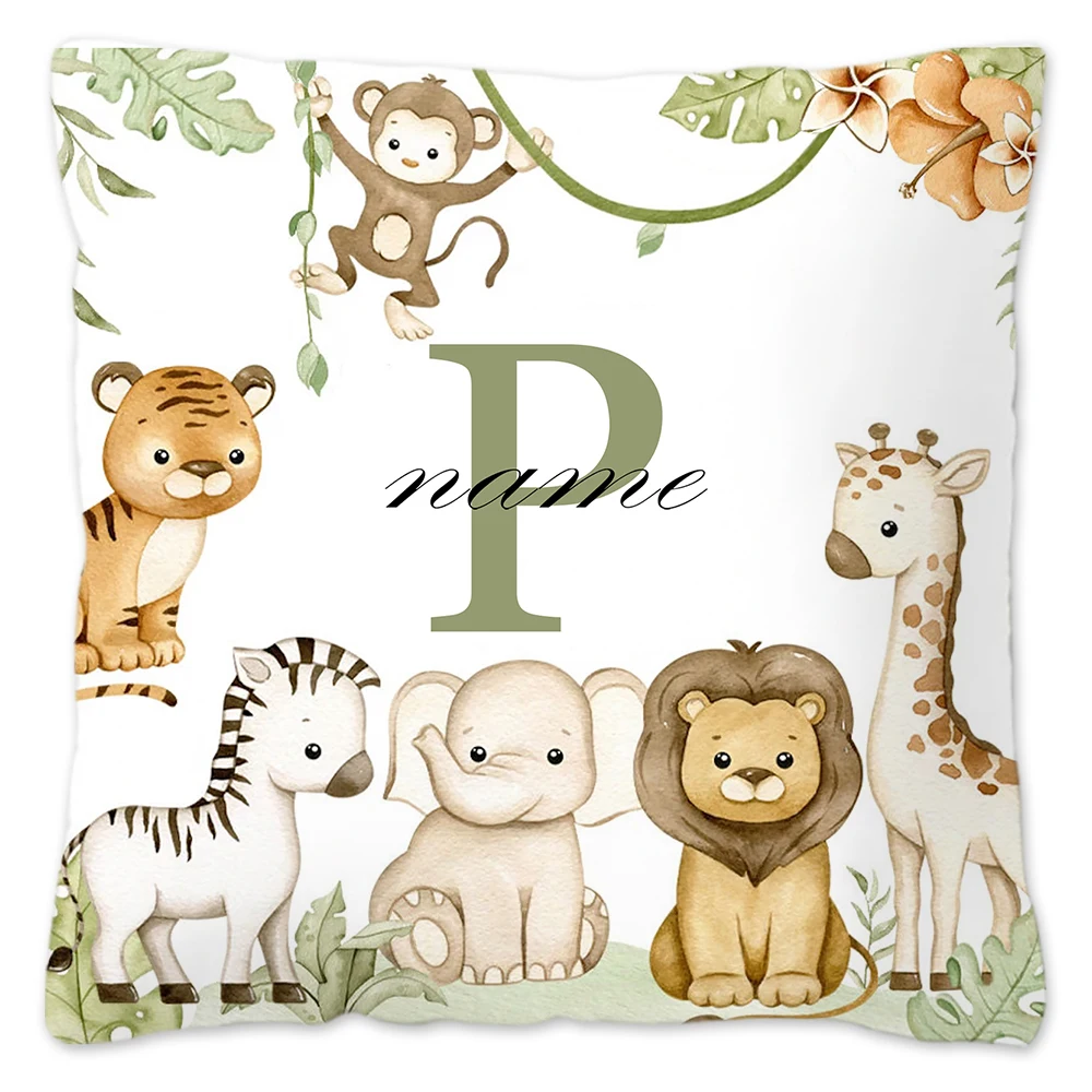 Personalized Animal Pillowcase - Custom Name Kids Bedroom Decoration & Birthday Gift