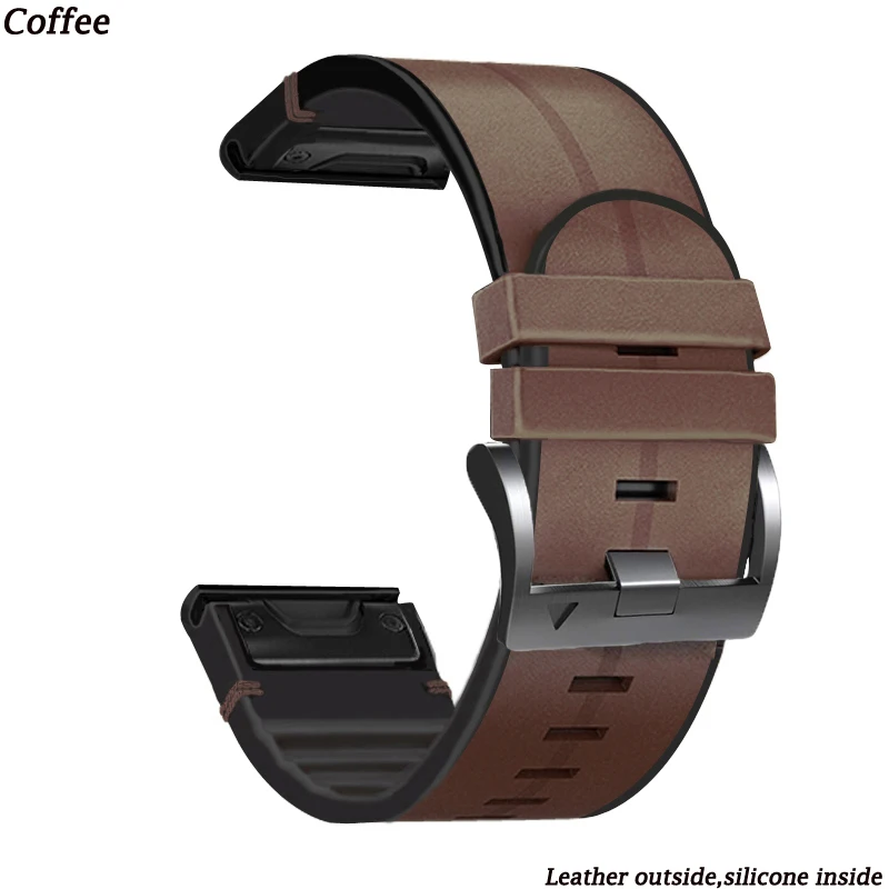 Premium Quick Release Leather and Silicone Watch Band Bracelet