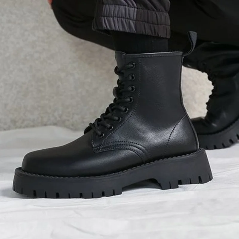 

Boots Nice Autumn and Winter New Men's Thick-soled Heightened Shoes Boots High-top Men's Shoes Korean Motorcycle Boots